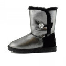 UGG Classic Short Bailey Button Bling Glitter I DO Silver