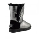 UGG Classic Short Bailey Button Bling Glitter I DO Silver
