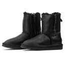 UGG Classic Short Zip Leather Black
